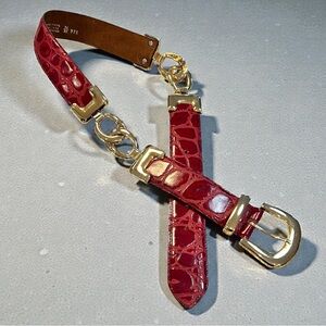 Vintage French Croco Embossed Link Belt